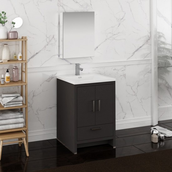 Fresca Imperia 24" Dark Gray Oak Bathroom Vanity w/ Medicine Cabinet