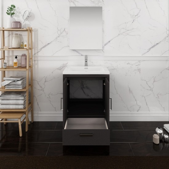 Fresca Imperia 24" Dark Gray Oak Bathroom Vanity w/ Medicine Cabinet