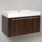 Fresca Vista 36" Walnut Modern Bathroom Cabinet w/ Integrated Sink