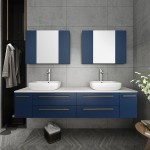 Fresca Lucera 72" Bathroom Cabinet w/ Top & Double Vessel Sinks