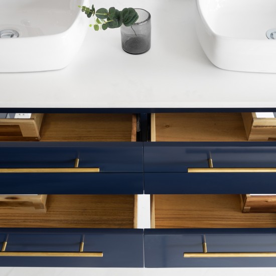 Fresca Lucera 72" Bathroom Cabinet w/ Top & Double Vessel Sinks