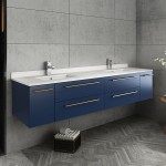 Fresca Lucera 72" Bathroom Cabinet w/ Top & Double Undermount Sinks