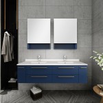 Fresca Lucera 60" Bathroom Cabinet w/ Top & Double Undermount Sinks