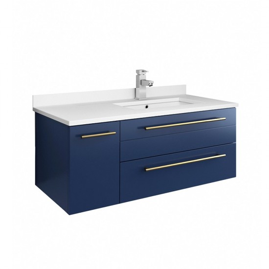 Fresca Lucera 36" Bathroom Cabinet w/ Top & Undermount Sink - Right Version