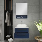 Fresca Lucera 24" Royal Blue Wall Hung Bathroom Cabinet w/ Top & Vessel Sink