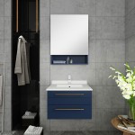 Fresca Lucera 24" Royal Blue Wall Hung Bathroom Cabinet w/ Top & Undermount Sink