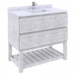 Fresca Formosa 36" Open Bottom Bathroom Cabinet w/ Top & Sink in Rustic White