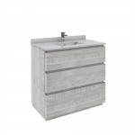 Fresca Formosa 36" Floor Standing Modern Bathroom Cabinet w/ Top & Sink in Ash