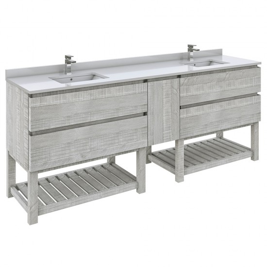 Fresca Formosa 84" Double Sink Bathroom Cabinet in Ash