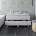 Fresca Formosa 60" Double Sink Bathroom Cabinet w/ Top & Sinks in White