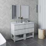 Fresca Formosa 48" Double Sink Bathroom Cabinet w/ Top & Sinks in White