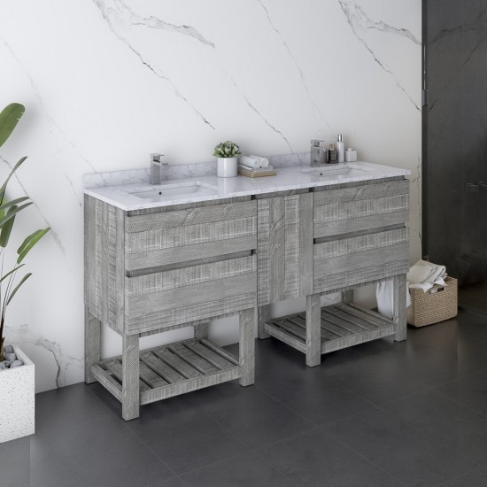 Fresca Formosa 60" Floor Standing Double Sink Bathroom Cabinet in Ash
