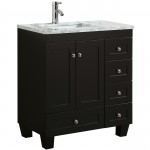 Eviva Happy 24" x 18" Espresso Transitional Bathroom Vanity w/ White Carrara Top