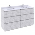Fresca Formosa 60" Floor Standing Double Sink Bathroom Cabinet in Rustic White