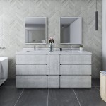 Fresca Formosa 72" Double Sink Bathroom Cabinet w/ Top & Sinks in Rustic White