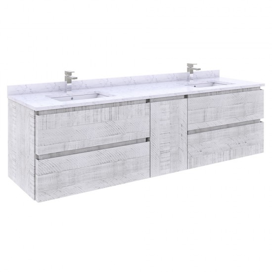 Fresca Formosa 72" Double Sink Bathroom Cabinet in Rustic White