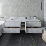 Fresca Formosa 72" Double Sink Bathroom Cabinet in Rustic White
