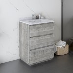 Fresca Formosa 24" Floor Standing Modern Bathroom Cabinet w/ Top & Sink in Ash