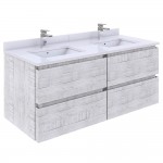 Fresca Formosa 48" Double Sink Bathroom Cabinet w/ Top & Sinks in Rustic White