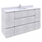 Fresca Formosa 60" Single Sink Bathroom Cabinet in Rustic White