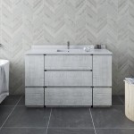 Fresca Formosa 54" Floor Standing Bathroom Cabinet w/ Top & Sink in Rustic White