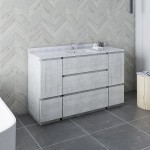 Fresca Formosa 54" Floor Standing Bathroom Cabinet w/ Top & Sink in Rustic White