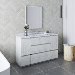 Fresca Formosa 54" Floor Standing Bathroom Cabinet w/ Top & Sink in Rustic White