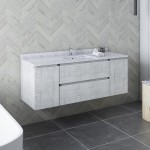 Fresca Formosa 54" Wall Hung Bathroom Cabinet w/ Top & Sink in Rustic White