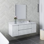 Fresca Formosa 54" Wall Hung Bathroom Cabinet w/ Top & Sink in Rustic White