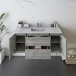 Fresca Formosa 48" Wall Hung Modern Bathroom Cabinet w/ Top & Sink in Ash
