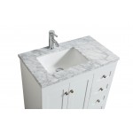 Eviva Happy 30" x 18" White Transitional Bathroom Vanity w/ White Carrara Top