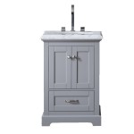 Eviva Houston 24" Gray Bathroom Vanity w/ Double Ogee Edge White Carrara Top