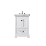 Eviva Houston 24" White Bathroom Vanity w/ Double Ogee Edge White Carrara Top