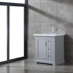 Eviva Houston 30" Gray Bathroom Vanity w/ Double Ogee Edge White Carrara Top