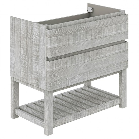 Fresca Formosa 35" Floor Standing Open Bottom Modern Bathroom Cabinet in Ash
