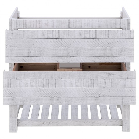 Fresca Formosa 70" Floor Standing Open Bottom Bathroom Cabinet in Rustic White