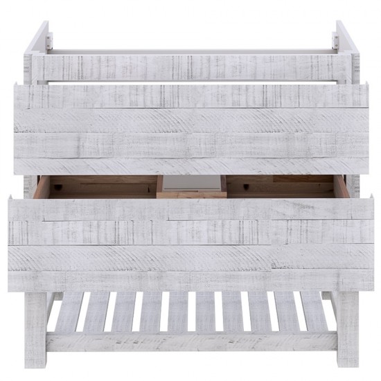 Fresca Formosa 82" Open Bottom Double Sink Bathroom Cabinet in Rustic White