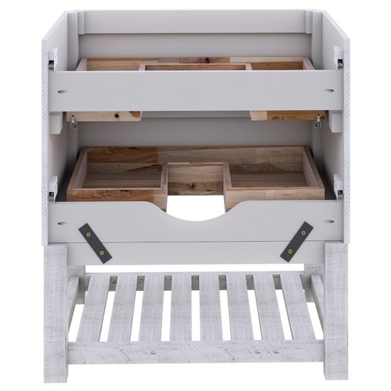 Fresca Formosa 29" Floor Standing Open Bottom Bathroom Cabinet in Rustic White