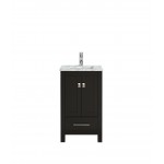 Eviva London 20" x 18" Espresso Transitional Bathroom Vanity w/ White Carrara Top