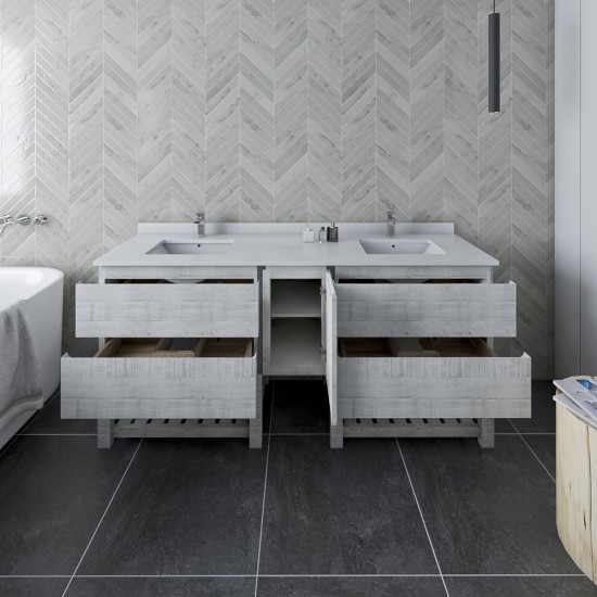 Fresca Formosa 70" Floor Standing Double Sink Bathroom Cabinet in White