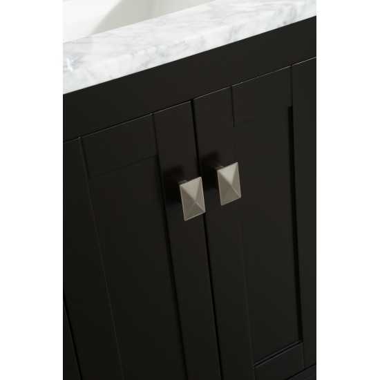 Eviva London 20" x 18" Espresso Transitional Bathroom Vanity w/ White Carrara Top