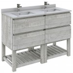 Fresca Formosa 46" Open Bottom Double Sink Bathroom Cabinet in Ash