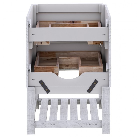 Fresca Formosa 58" Open Bottom Double Sink Bathroom Cabinet in Rustic White