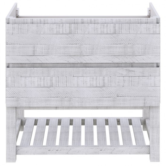 Fresca Formosa 35" Floor Standing Open Bottom Bathroom Cabinet in Rustic White