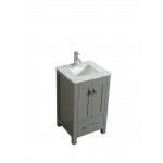 Eviva London 20" x 18" Gray Transitional Bathroom Vanity w/ White Carrara Top