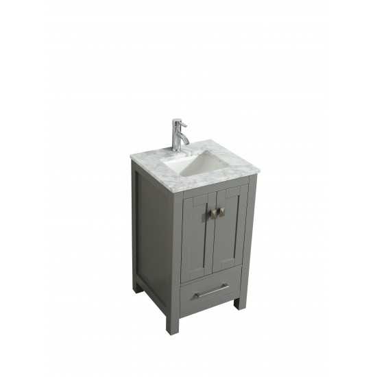 Eviva London 20" x 18" Gray Transitional Bathroom Vanity w/ White Carrara Top