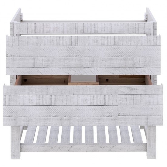 Fresca Formosa 35" Floor Standing Open Bottom Bathroom Cabinet in Rustic White