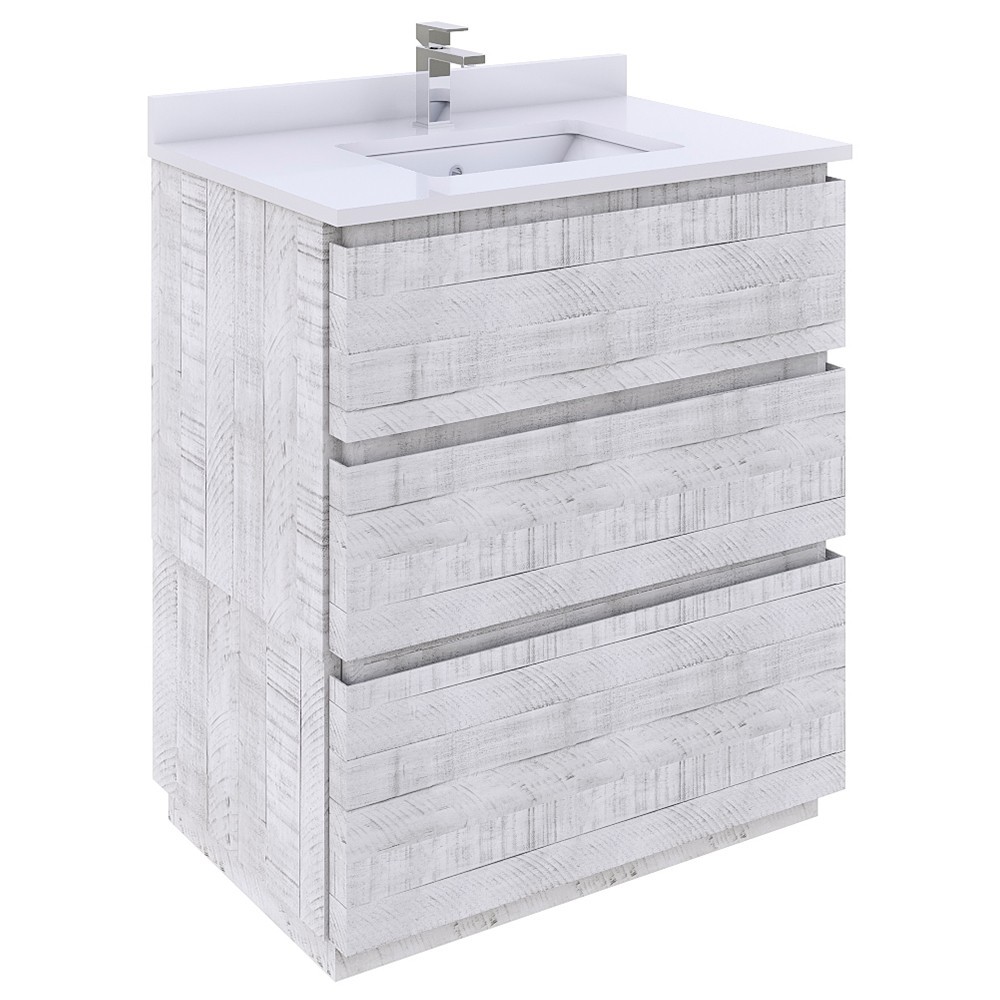 Fresca Formosa 29" Floor Standing Modern Bathroom Cabinet in Rustic White