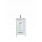 Eviva London 20" x 18" White Transitional Bathroom Vanity w/ White Carrara Top