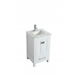 Eviva London 20" x 18" White Transitional Bathroom Vanity w/ White Carrara Top